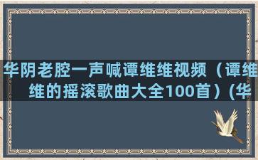 华阴老腔一声喊谭维维视频（谭维维的摇滚歌曲大全100首）(华阴老腔一声喊谭维维给一点颜色)