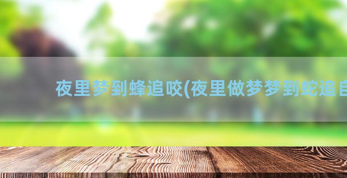 夜里梦到蜂追咬(夜里做梦梦到蛇追自己)