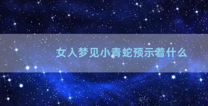 女人梦见小青蛇预示着什么