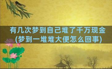 有几次梦到自己堆了千万现金(梦到一堆堆大便怎么回事)