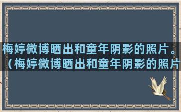 梅婷微博晒出和童年阴影的照片。（梅婷微博晒出和童年阴影的照片是真的吗）