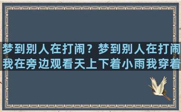 梦到别人在打闹？梦到别人在打闹我在旁边观看天上下着小雨我穿着雨衣