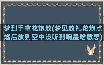 梦到手拿花炮放(梦见放礼花炮点燃后放到空中没听到响是啥意思)