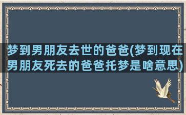 梦到男朋友去世的爸爸(梦到现在男朋友死去的爸爸托梦是啥意思)