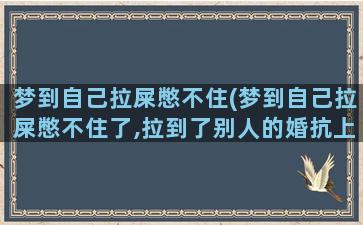 梦到自己拉屎憋不住(梦到自己拉屎憋不住了,拉到了别人的婚抗上)