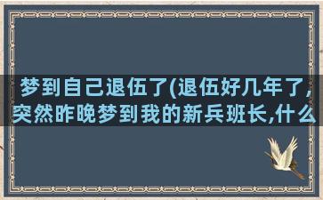 梦到自己退伍了(退伍好几年了,突然昨晚梦到我的新兵班长,什么预兆)