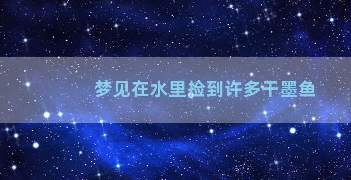 梦见在水里捡到许多干墨鱼