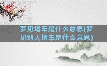 梦见堵车是什么意思(梦见别人堵车是什么意思)