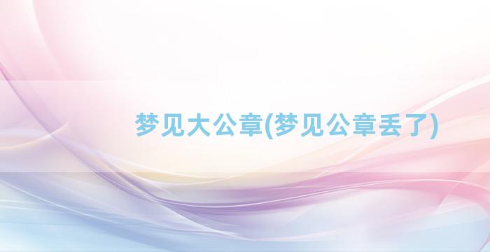 梦见大公章(梦见公章丢了)