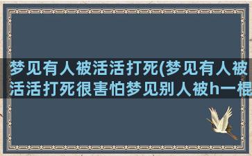 梦见有人被活活打死(梦见有人被活活打死很害怕梦见别人被h一棍子打死)