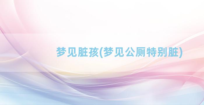 梦见脏孩(梦见公厕特别脏)