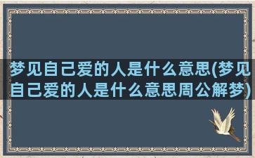 梦见自己爱的人是什么意思(梦见自己爱的人是什么意思周公解梦)