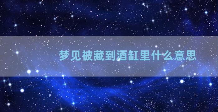 梦见被藏到酒缸里什么意思