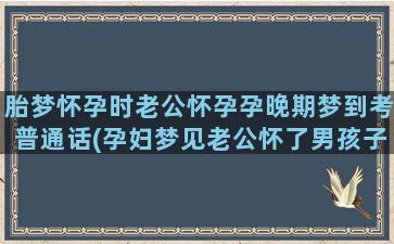 胎梦怀孕时老公怀孕孕晚期梦到考普通话(孕妇梦见老公怀了男孩子)